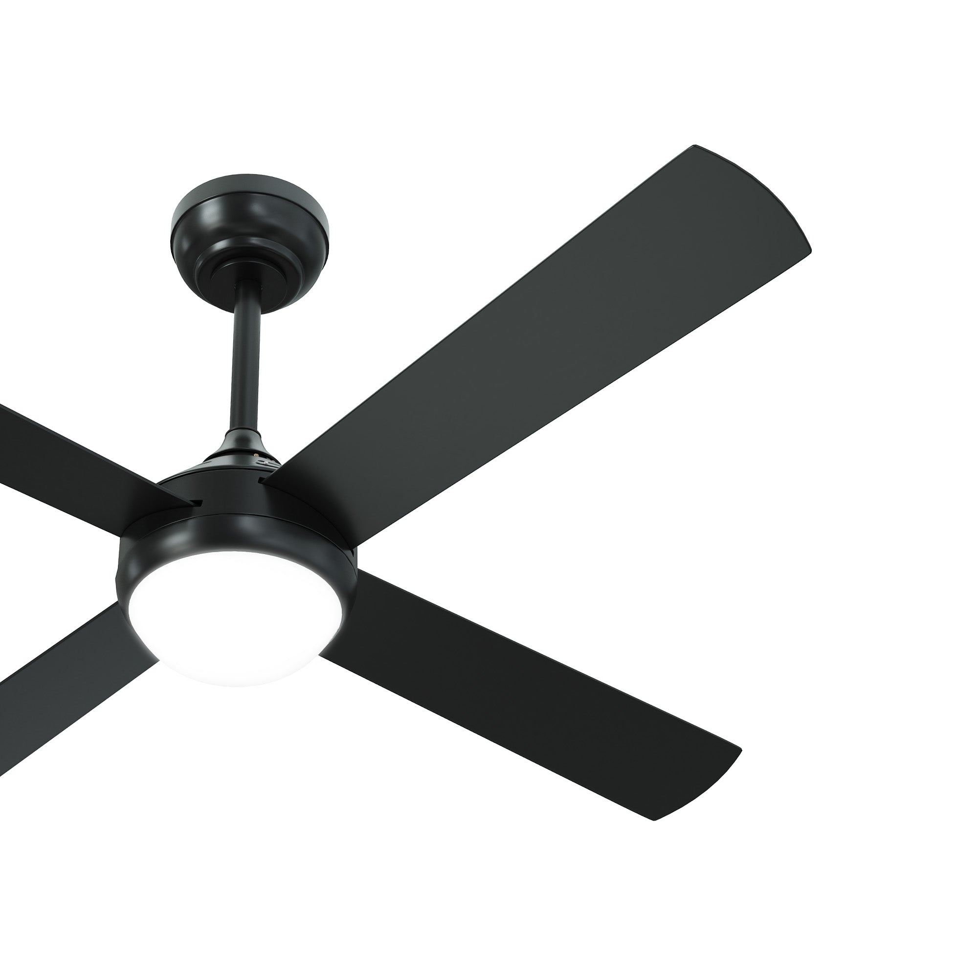 Vevare 52'' Ceiling Fan AC Motor With Light Remote Control Fans 4 Blades Black - Sunyee