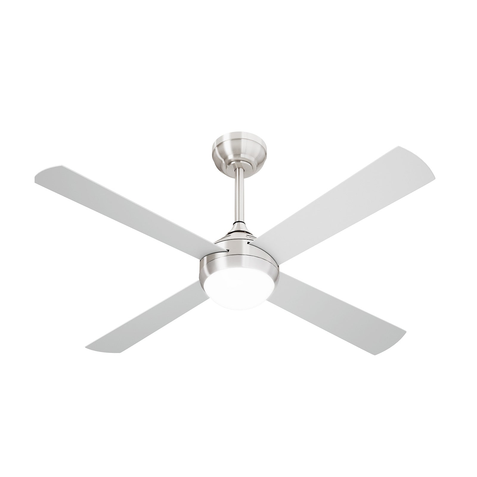 Vevare 52'' Ceiling Fan AC Motor With Light Remote Control Fans 4 Blades Silver - Sunyee