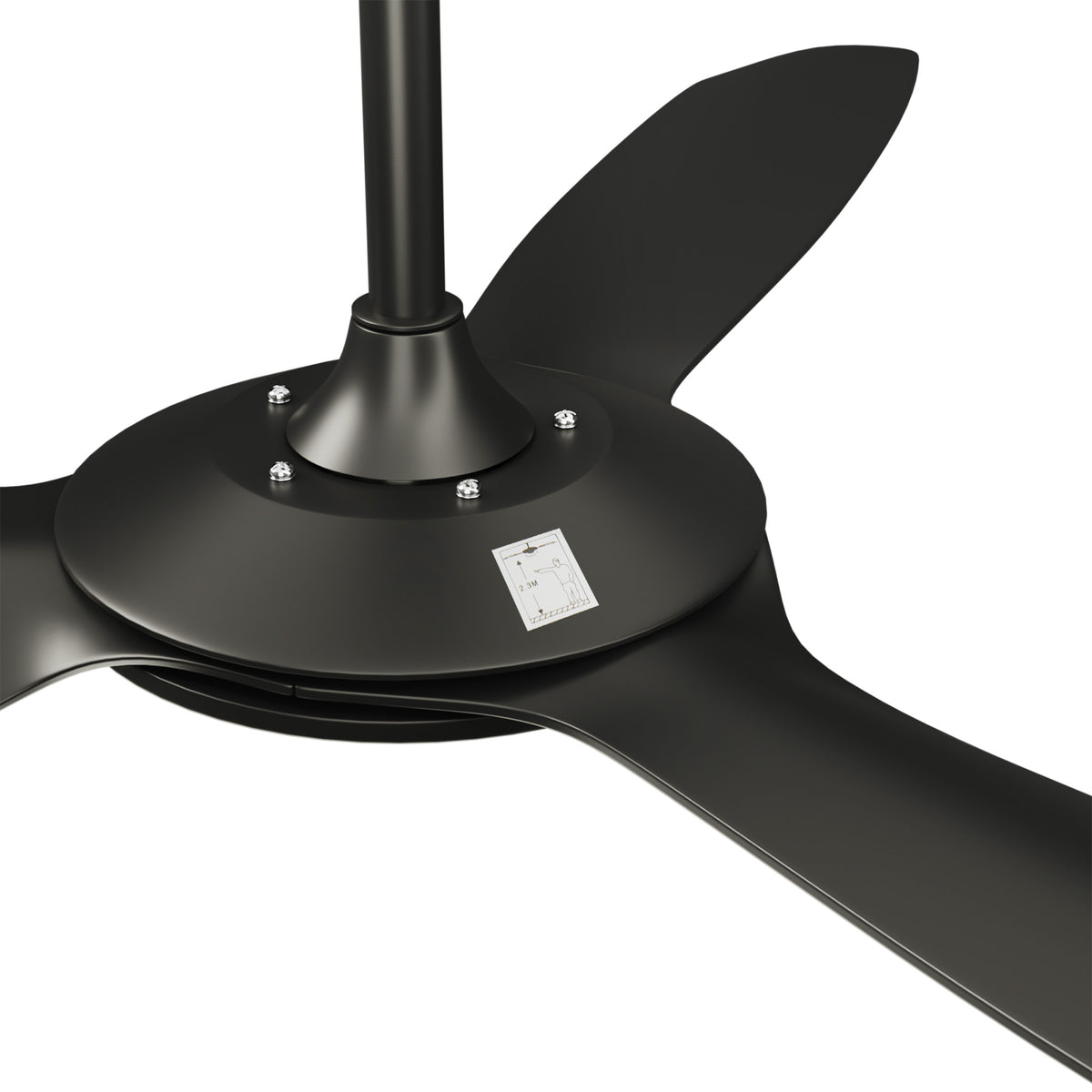 Vevare 52'' Ceiling Fan DC Motor 3 ABS Blades with Remote Control Timer Black - Sunyee