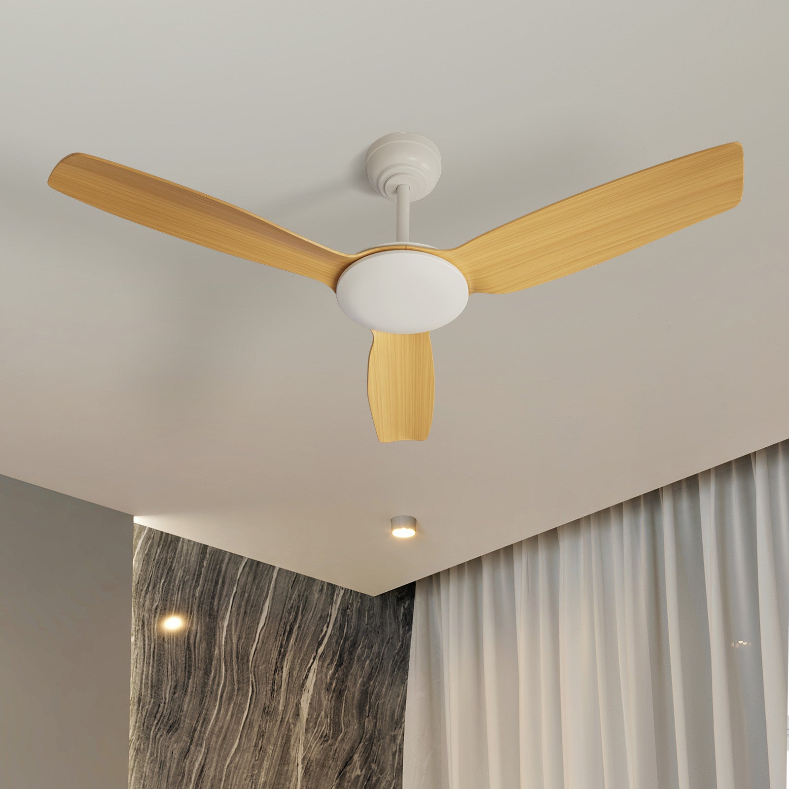 Vevare 52'' Ceiling Fan DC Motor 3 ABS Blades with Remote Control Timer Wood - Sunyee