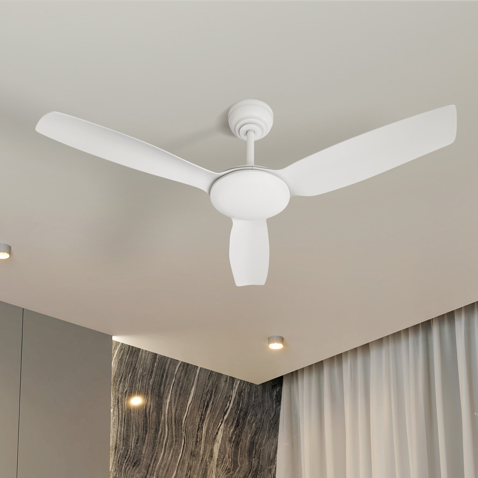 Vevare 52'' Ceiling Fan DC Motor 3 ABS Blades with Remote Control Timer White - Sunyee