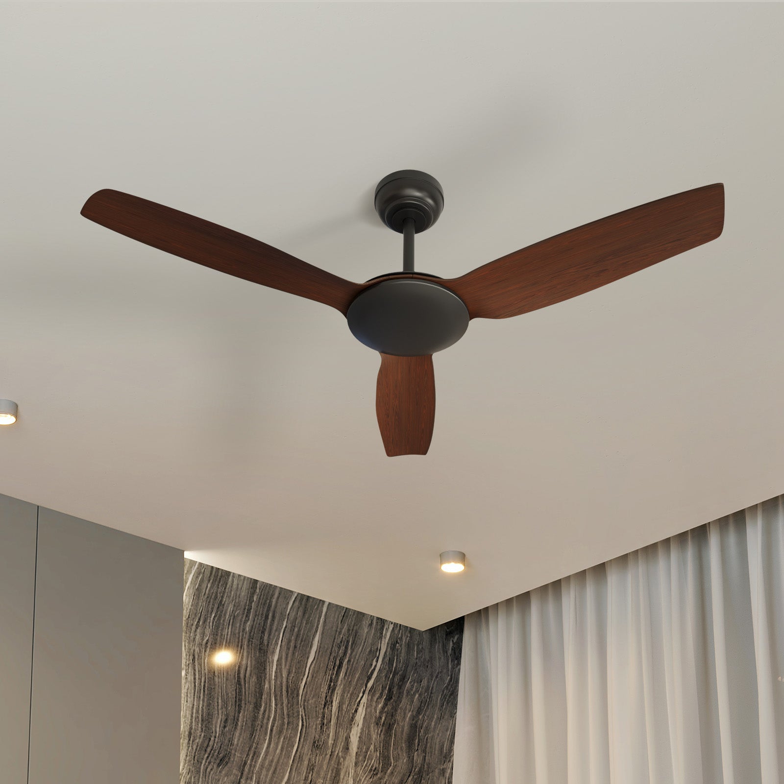 Vevare 52'' Ceiling Fan DC Motor 3 ABS Blades with Remote Control Timer Walnut - Sunyee