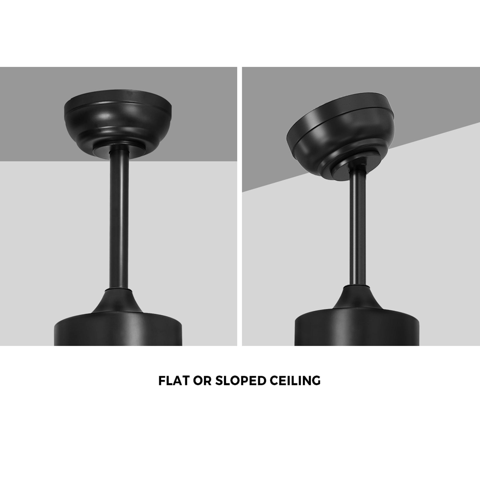 Vevare 52" Ceiling Fan With LED Light DC Motor 5 Speed Fans Remote Control Black - Sunyee