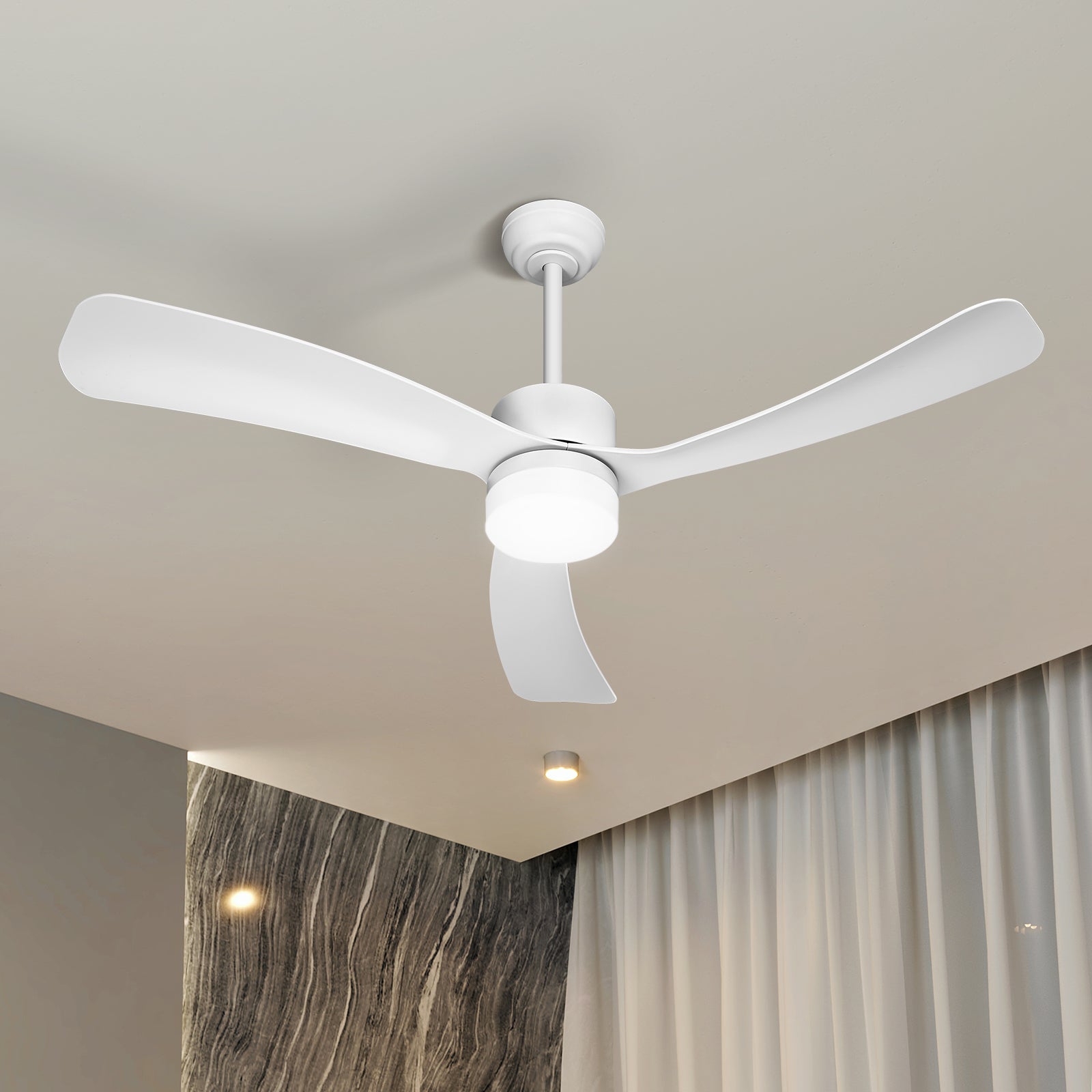 Vevare 52'' Ceiling Fan DC Motor ABS Blades 5 Speed Fans with LED Light & Remote - Sunyee