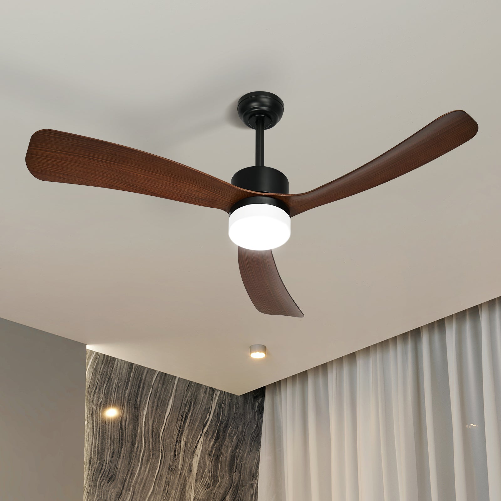 Vevare 52'' Ceiling Fan DC Motor ABS Blades 5 Speed Fans with LED Light & Remote - Sunyee
