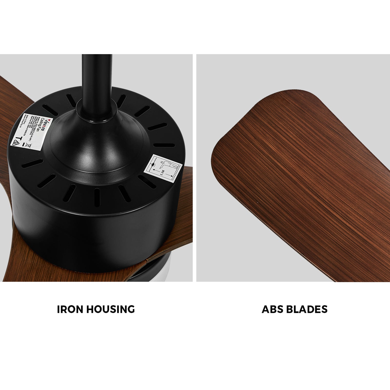 Vevare 52" Ceiling Fan With Light DC Motor 5 Speed Fans Remote Control Walnut - Sunyee