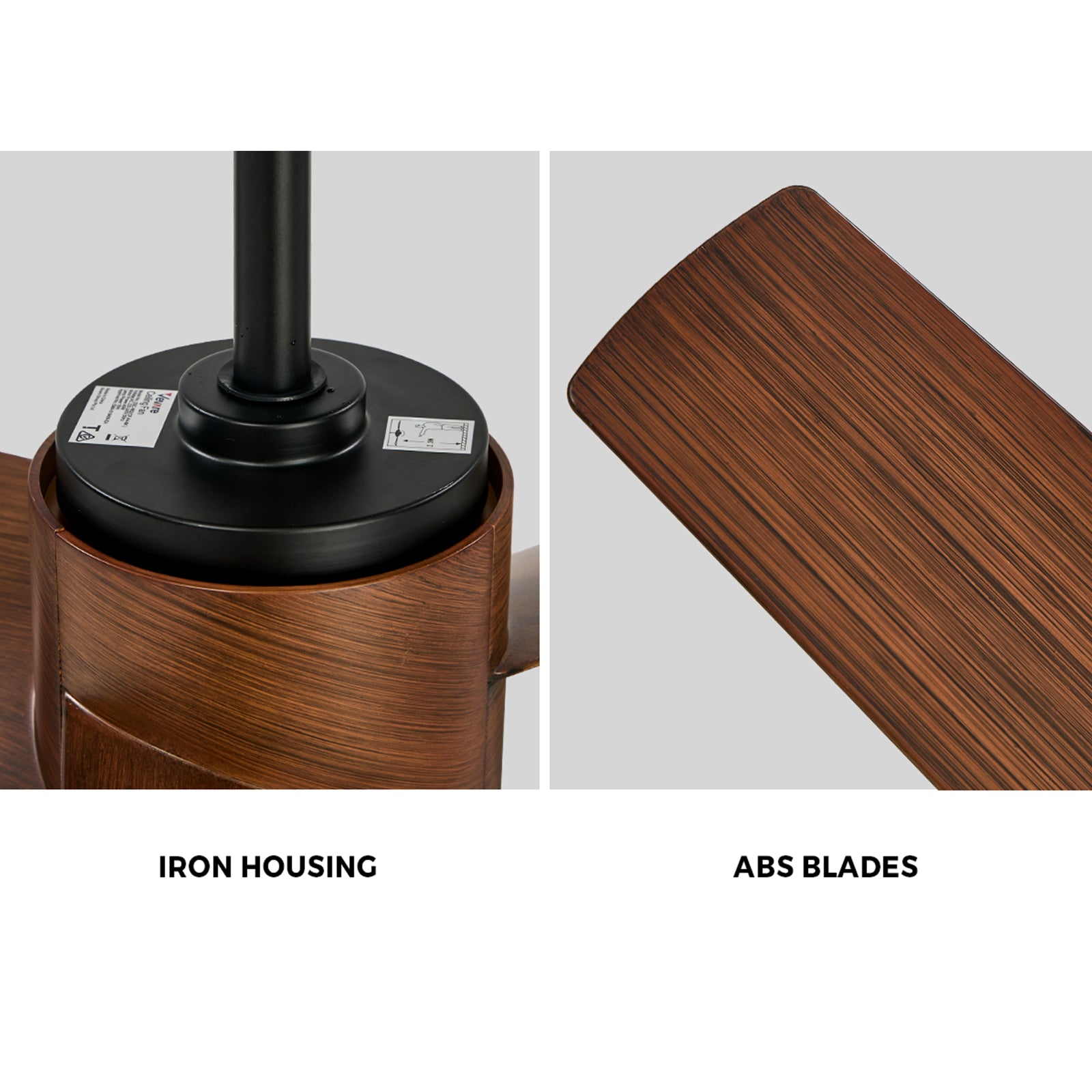 Vevare 52" Ceiling Fan With Light DC Motor 5 Speed Remote Control Timer Walnut - Sunyee