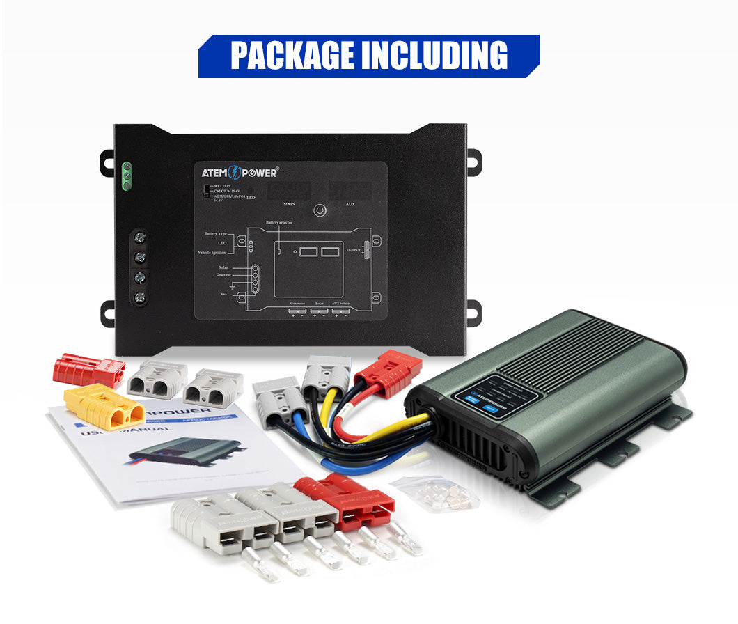 Atem Power 40A DC to DC Battery Charger MPPT 12V Dual Battery System + Smart Hub - Sunyee