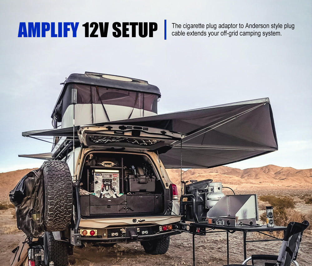 Atem Power 50A Anderson Style Plug To Cigarette Plug Socket Adapter Cable Lead - Sunyee