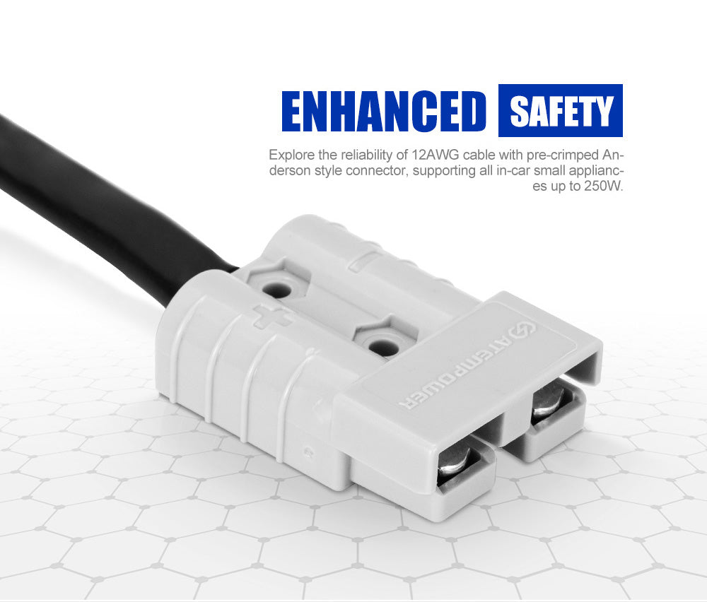 Atem Power 50A Anderson Style Plug to Cigarette Female Socket Connector Cable - Sunyee