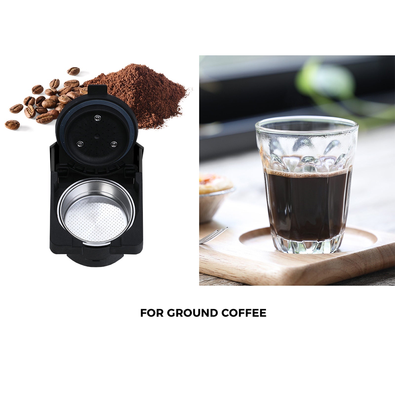 Vevare Capsule Coffee Machine 19 Bar 3in1 Nespresso Dolce-Gusto Maker Black - Sunyee