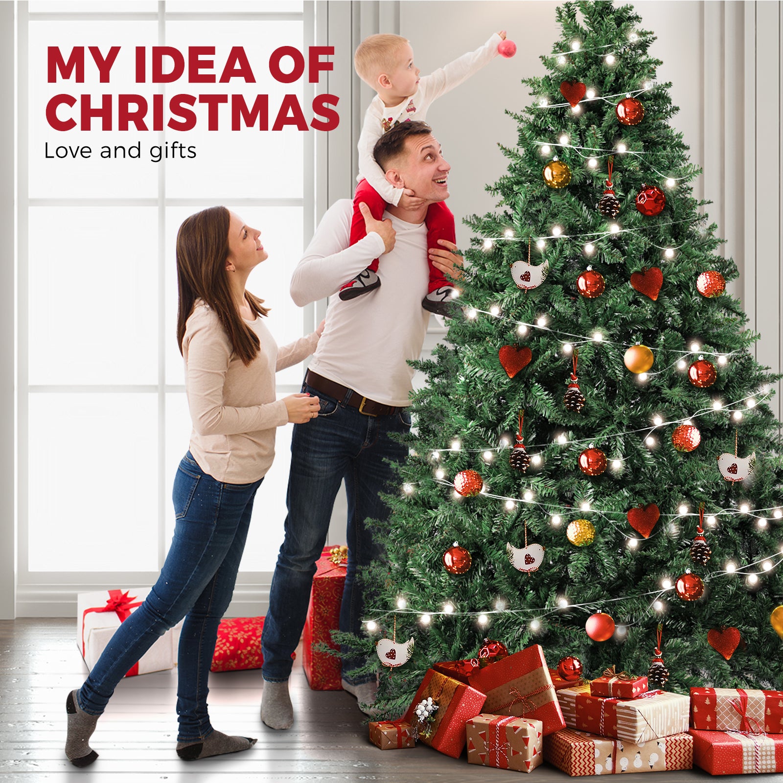 Christmas Tree Xmas Decorations 1.8M 6FT Home Decor Green Artificial 1200 tips - Sunyee