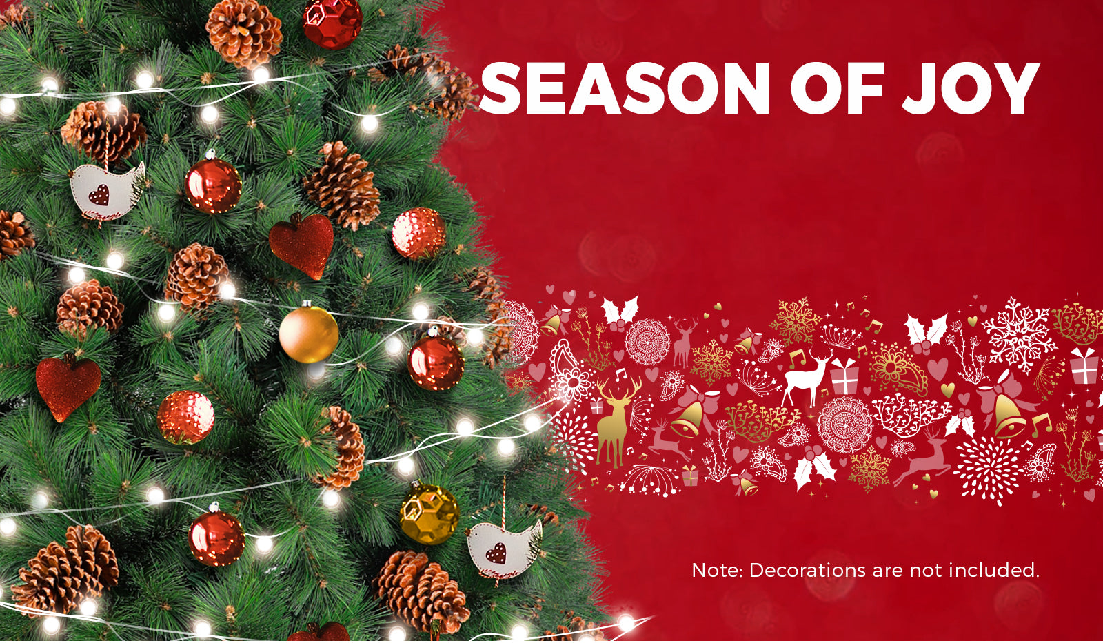 Christmas Tree Xmas Decorations Pine Cones 1.8M 6FT Home Decor Green 1100 tips - Sunyee
