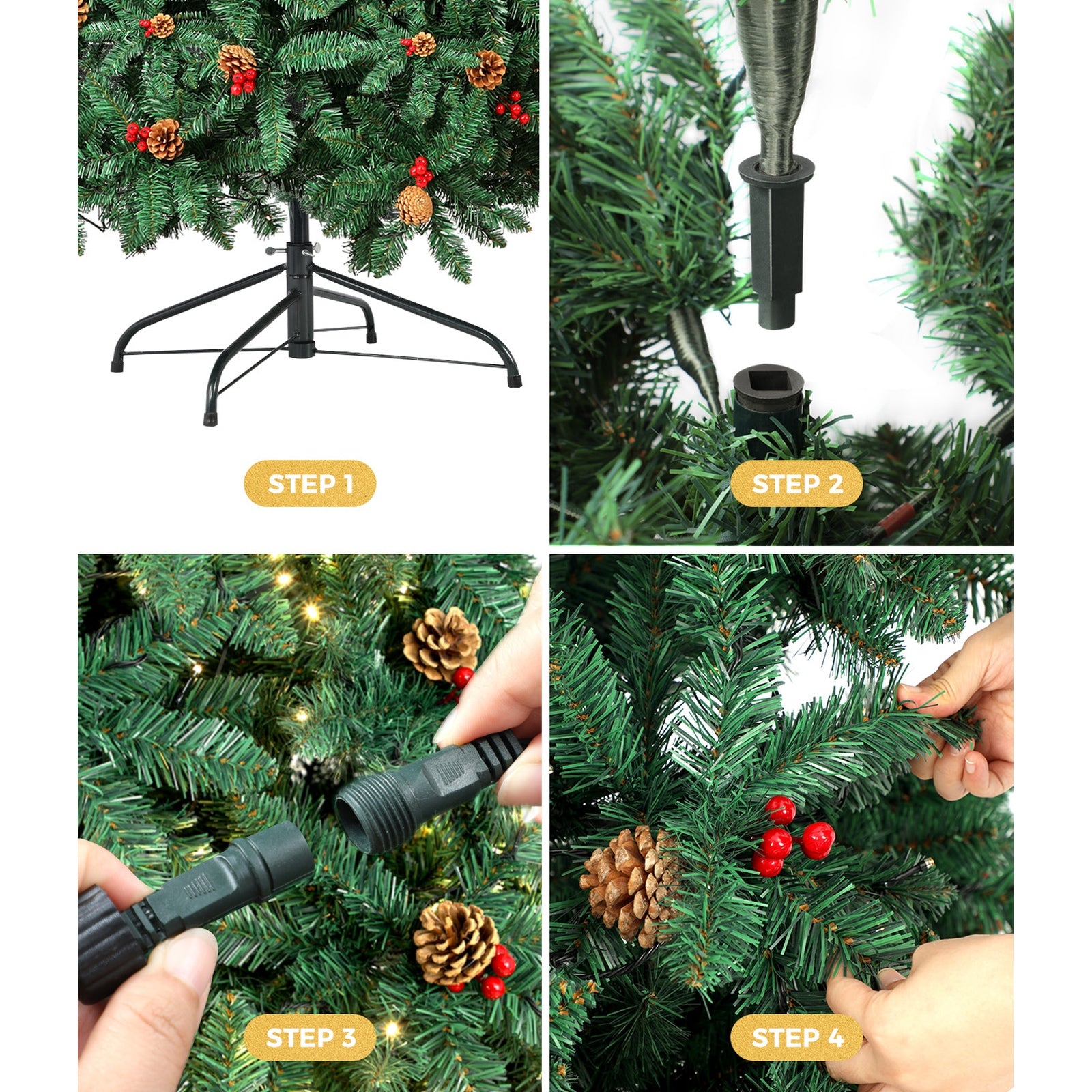 Tinseltown LED Christmas Tree 1.8M/2.1M/2.4M Xmas Trees Decorations Green Ornaments - Sunyee