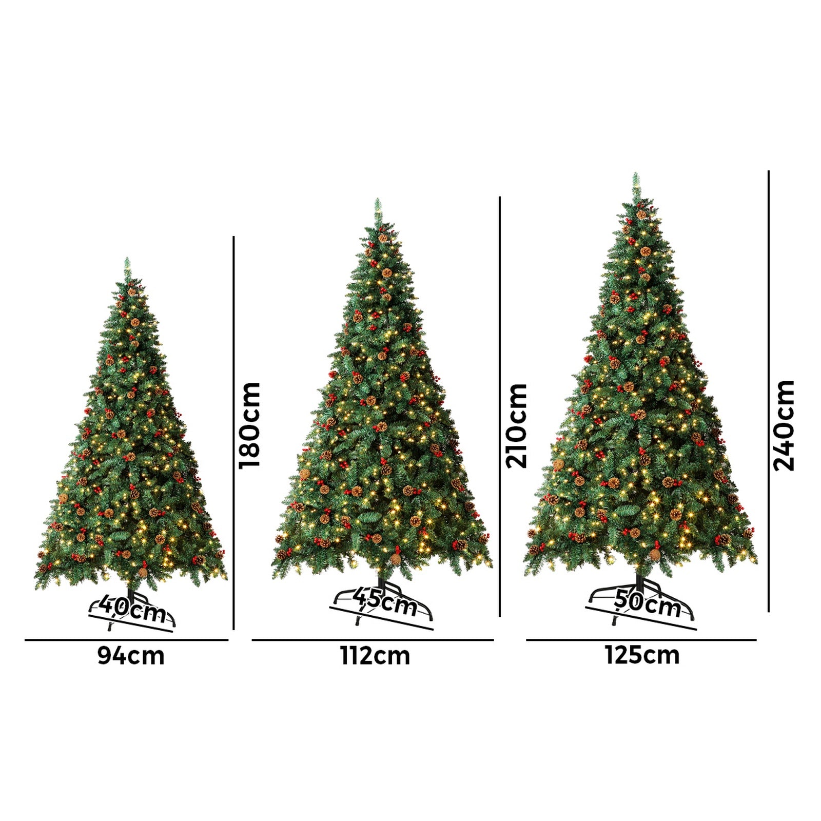 Tinseltown LED Christmas Tree 1.8M/2.1M/2.4M Xmas Trees Decorations Green Ornaments - Sunyee
