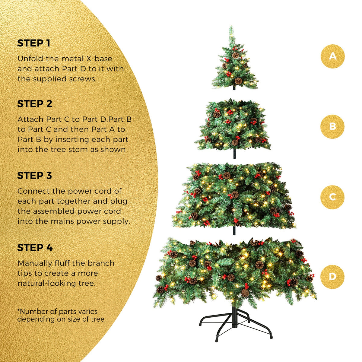 Tinseltown LED Christmas Tree 1.8M/2.1M/2.4M Xmas Trees Decorations Green Ornaments