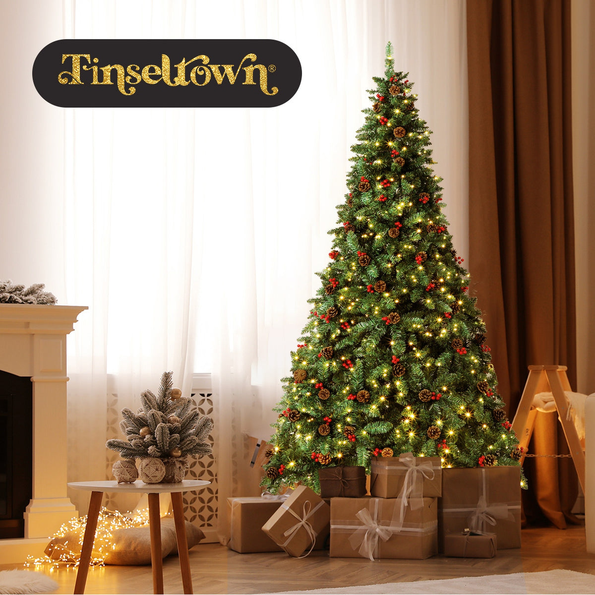 Tinseltown LED Christmas Tree 1.8M/2.1M/2.4M Xmas Trees Decorations Green Ornaments