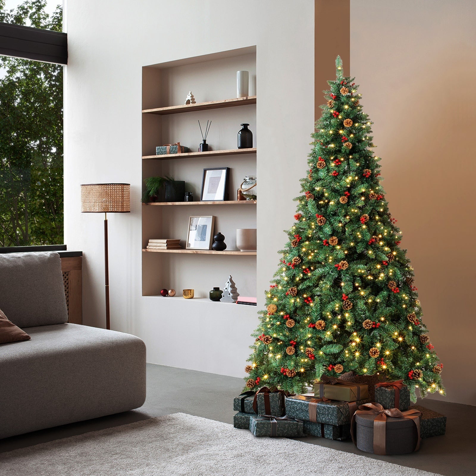 Tinseltown LED Christmas Tree 1.8M 6FT Xmas Trees Decorations Green with Ornaments - Sunyee