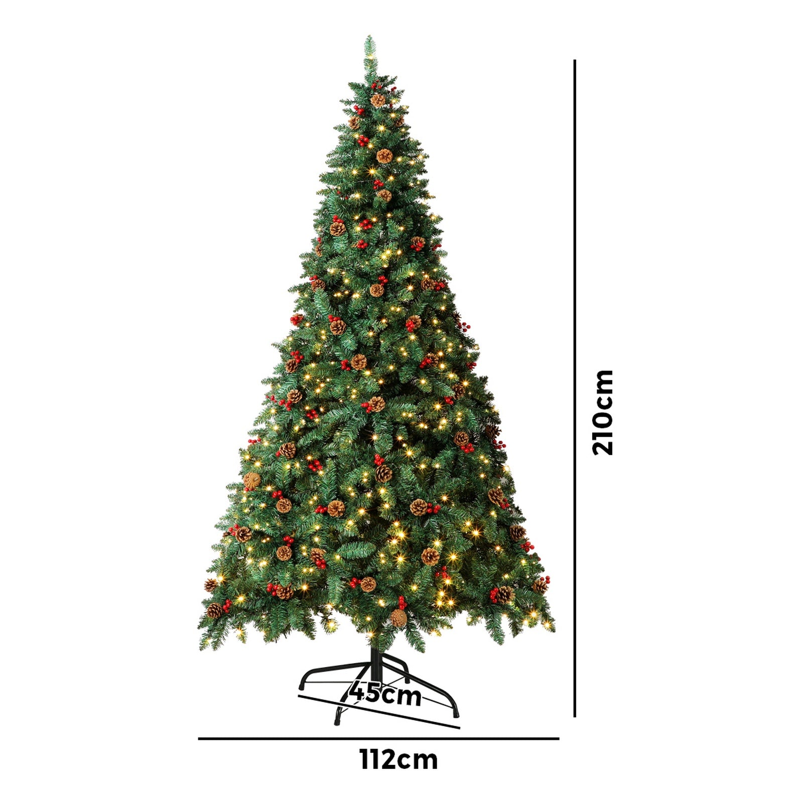 Tinseltown LED Christmas Tree 2.1M 7FT Xmas Trees Decorations Green with Ornaments - Sunyee
