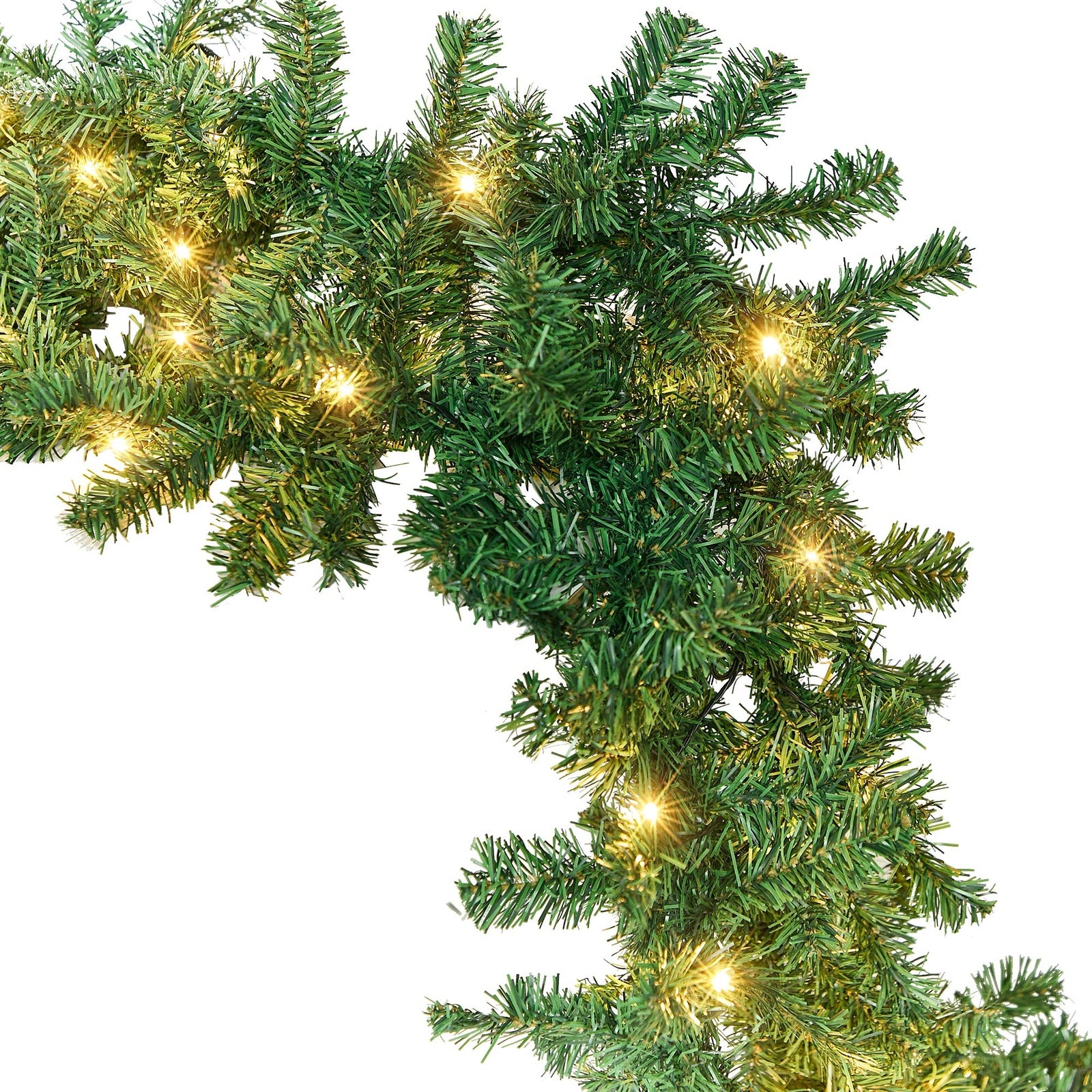 Tinseltown 10M LED Pre Lit Christmas Garland Door Stairs Fireplace Decor Green