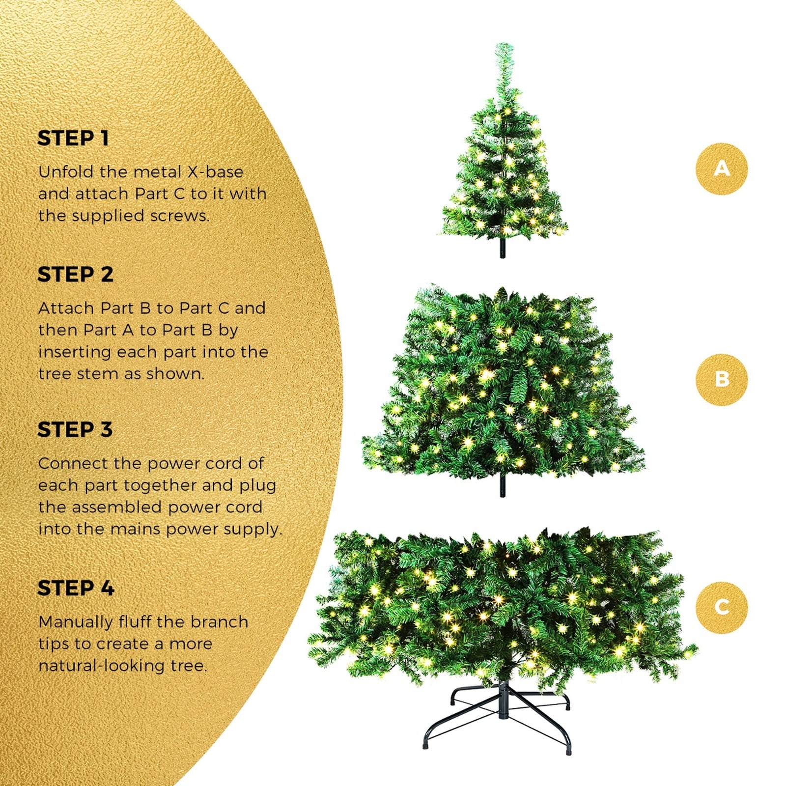 Tinseltown LED Christmas Tree 1.8M 6FT Xmas Trees Decorations Green 830 Tips - Sunyee