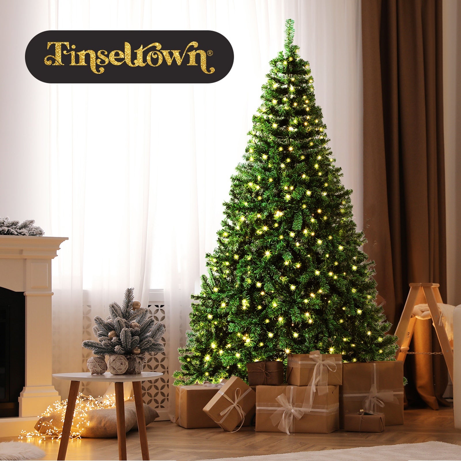 Tinseltown LED Christmas Tree 2.4M 8FT Xmas Trees Decorations Green 1450 Tips
