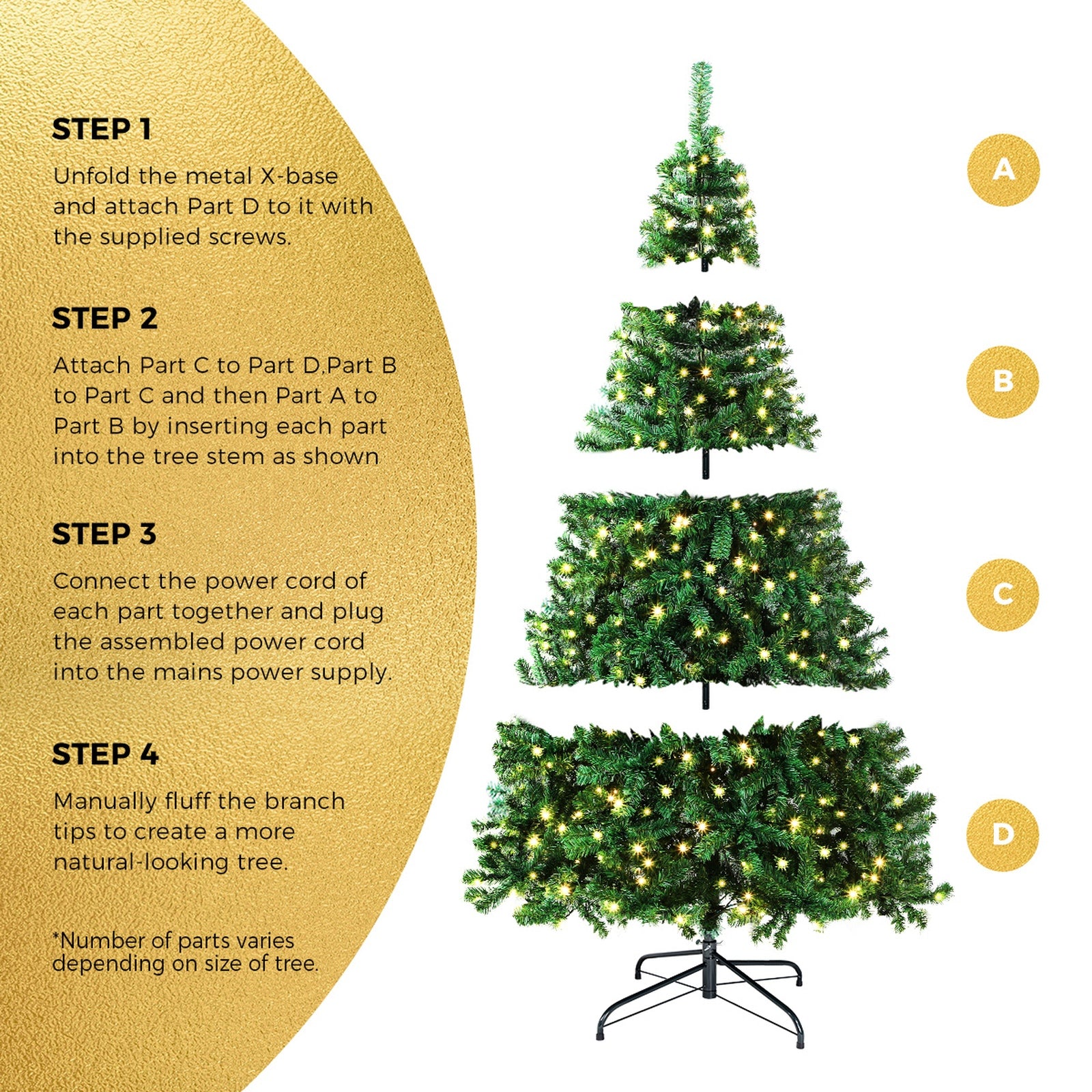 Tinseltown Christmas Tree LED 1.5M/1.8M/2.1M/2.4M/2.7M Xmas Trees Decorations - Sunyee