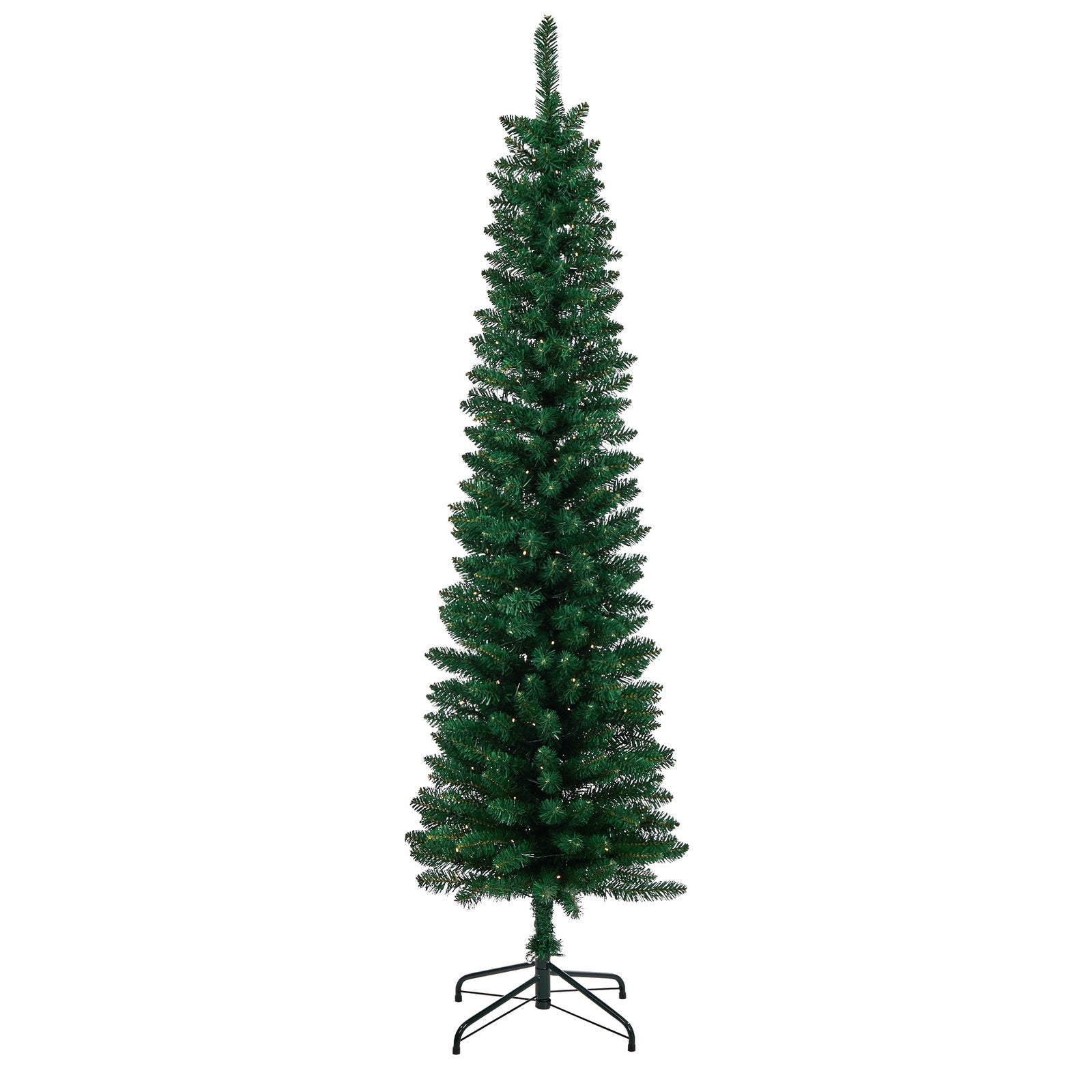 Tinseltown Slim LED Christmas Tree 6FT 1.8M Warm Lights Green 300 Tips