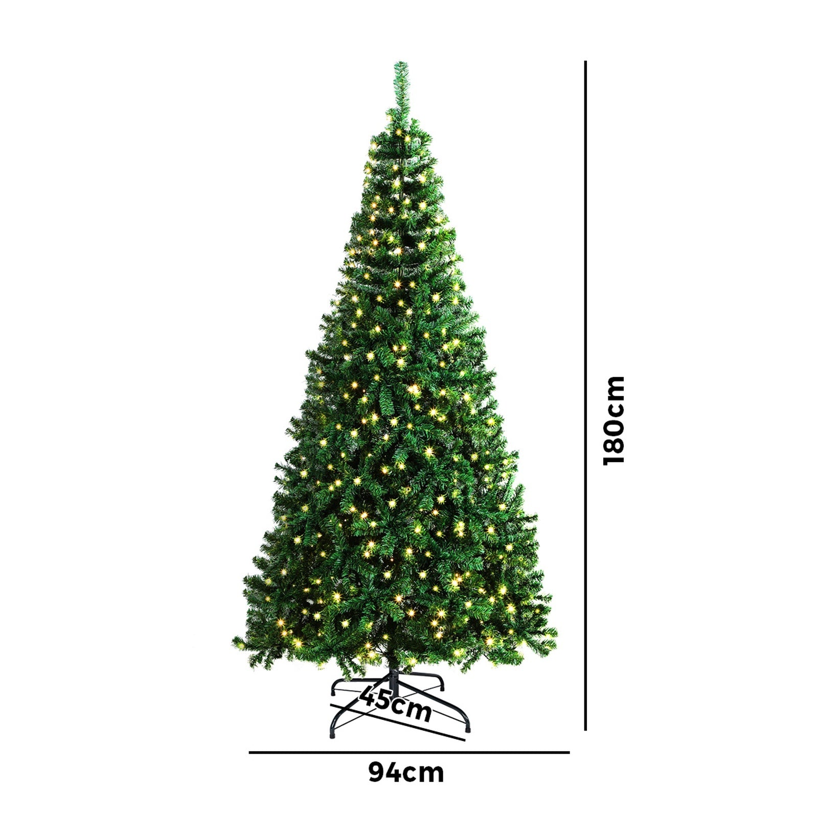 Tinseltown LED Christmas Tree 1.8M 6FT Xmas Trees Decorations Green 800 Tips - Sunyee