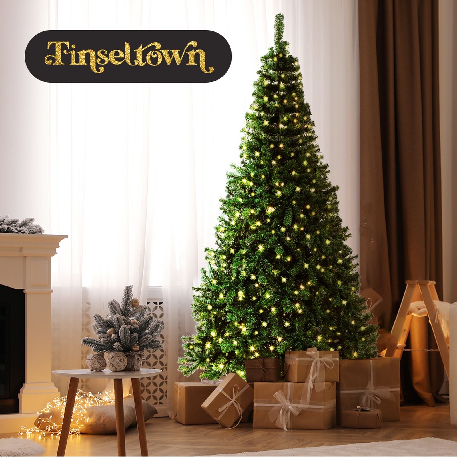 Tinseltown LED Christmas Tree 2.4M 8FT Xmas Trees Decorations Green 1400 Tips - Sunyee