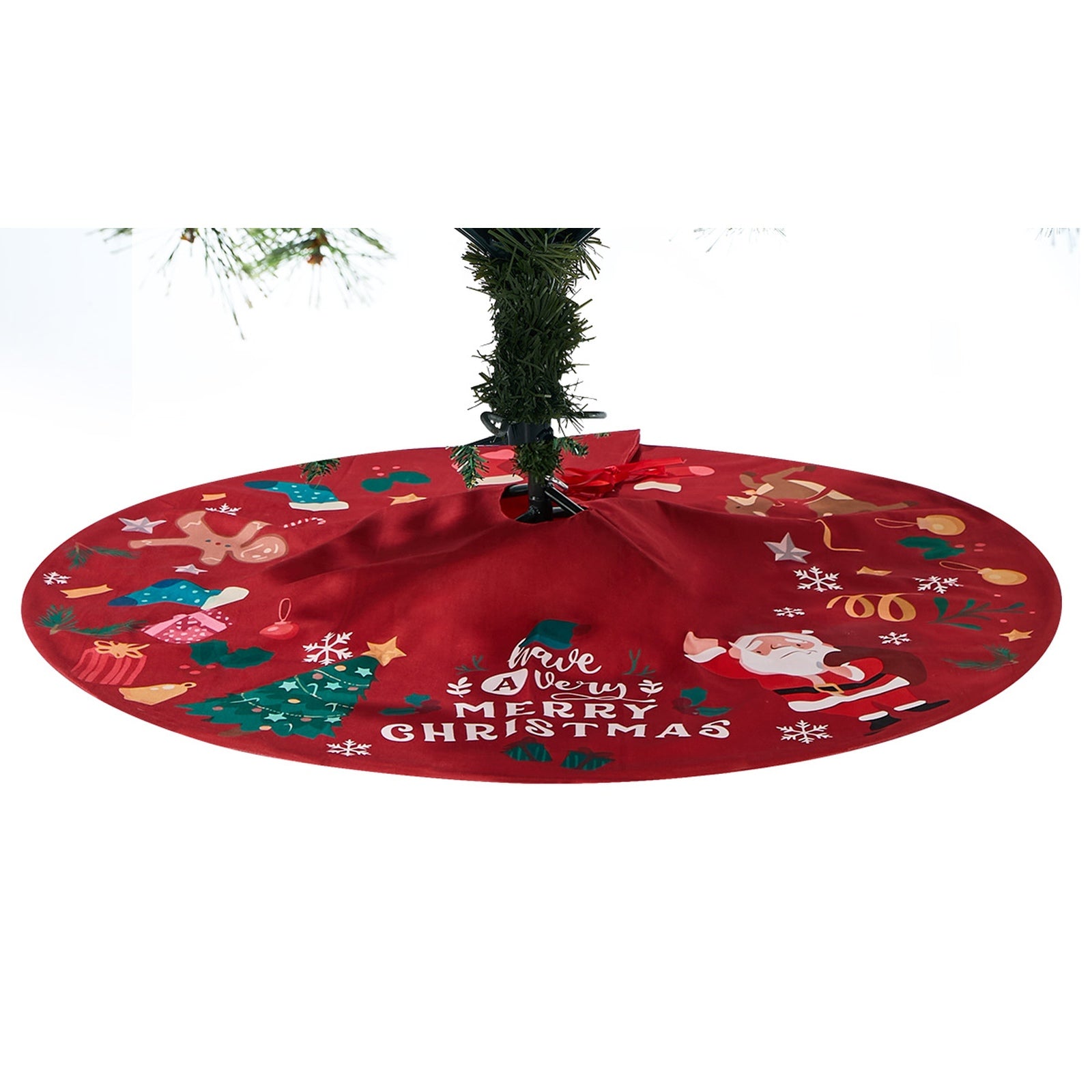 Tinseltown LED Christmas Tree 7FT 2.1M Xmas Trees Decor with Red Tree Skirt