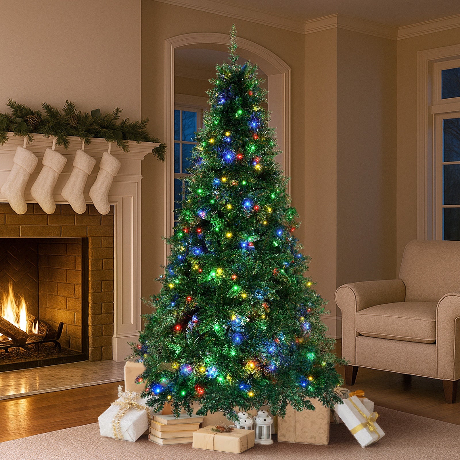 Tinseltown LED Christmas Tree 2.1M 7FT Multi Colour Lights 8 Flash Modes - Sunyee