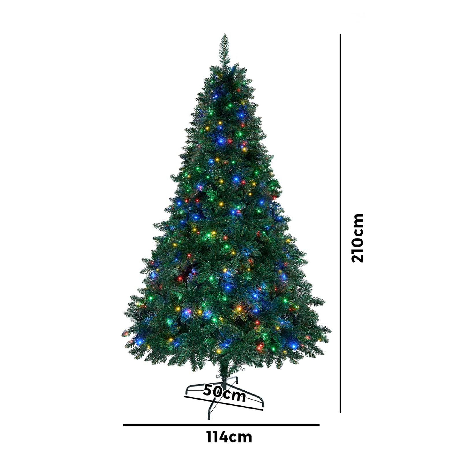 Tinseltown LED Christmas Tree 2.1M 7FT Multi Colour Lights 8 Flash Modes - Sunyee