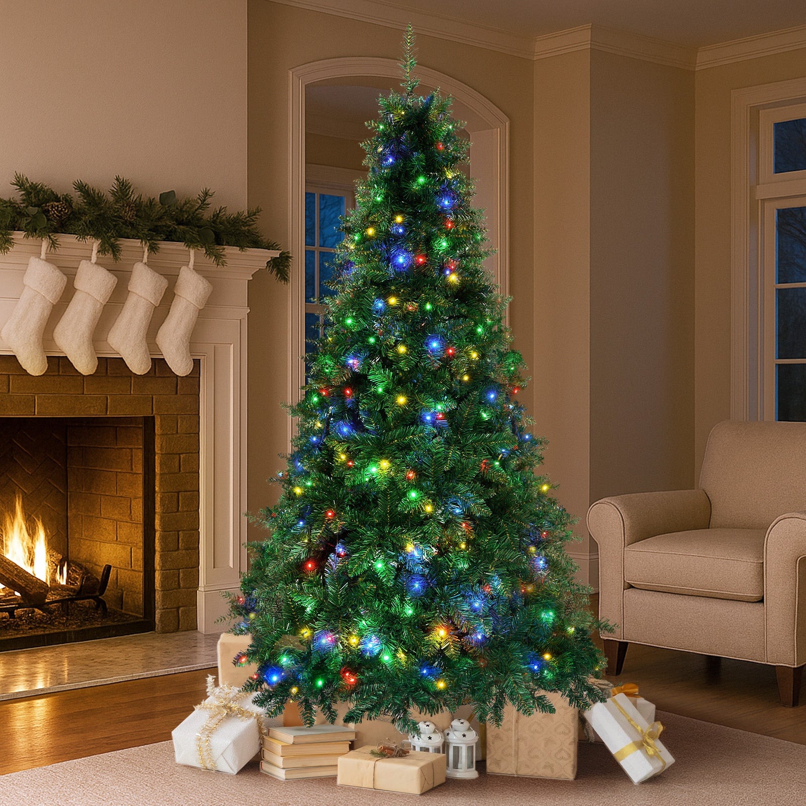 Tinseltown LED Christmas Tree 2.4M 8FT Multi Colour Lights 8 Flash Modes - Sunyee