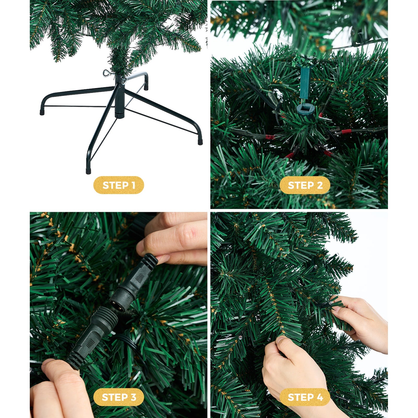 Tinseltown LED Christmas Tree 2.4M 8FT Multi Colour Lights 8 Flash Modes - Sunyee