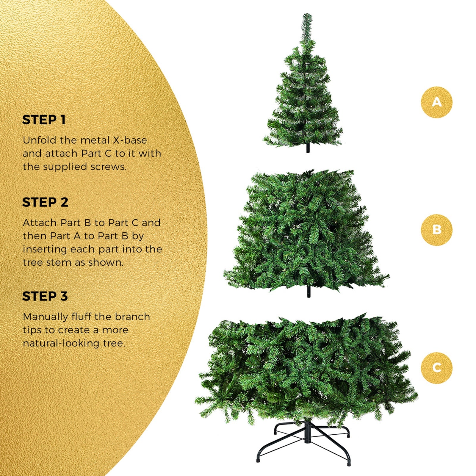 Tinseltown 2PCS Christmas Tree 1.8M 6FT Xmas Trees Decorations Green 800 Tips - Sunyee