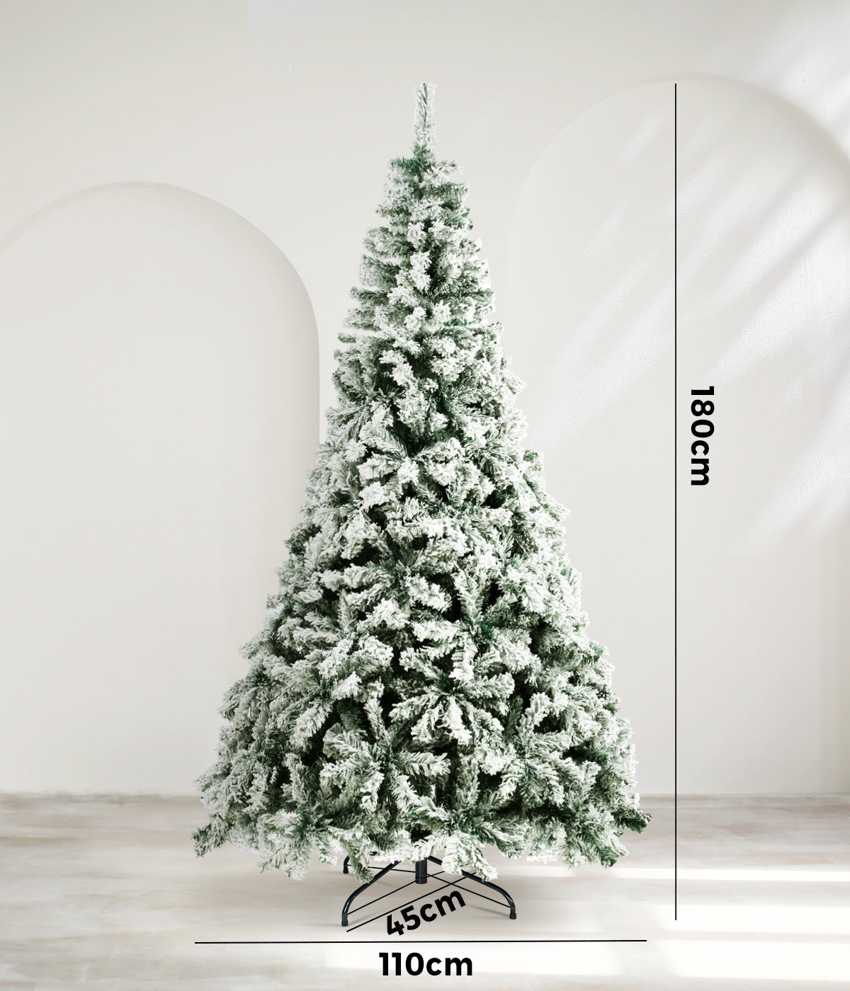Mazam Christmas Tree 1.8M 6FT Xmas Trees Decorations White Snow Flocked 830 Tips - Sunyee