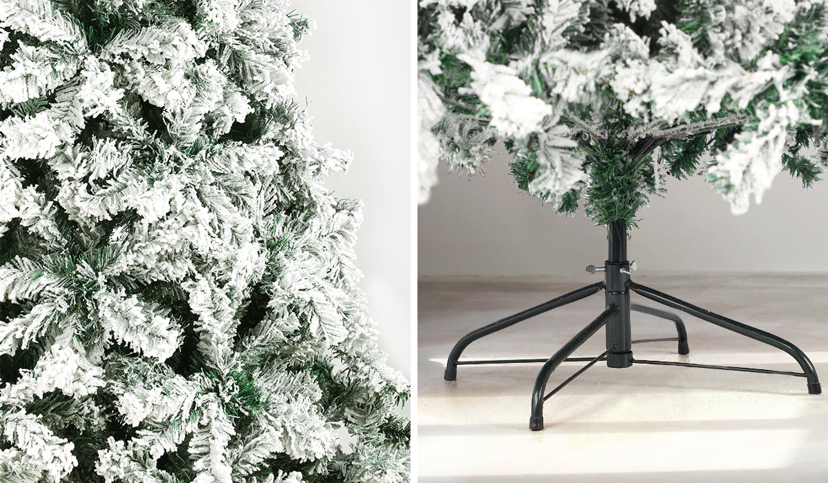 Mazam Christmas Tree 2.1M 7FT Xmas Trees Decoration White Snow Flocked 1050 Tips - Sunyee