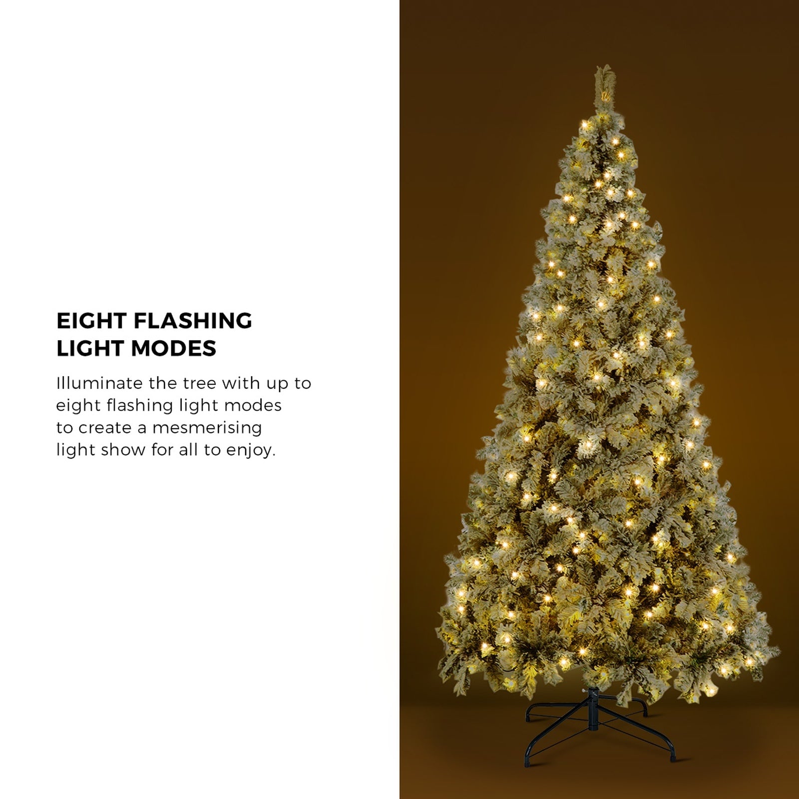 Tinseltown LED Christmas Tree 1.8M 6FT Xmas Trees White Snow Flocked Decorations - Sunyee