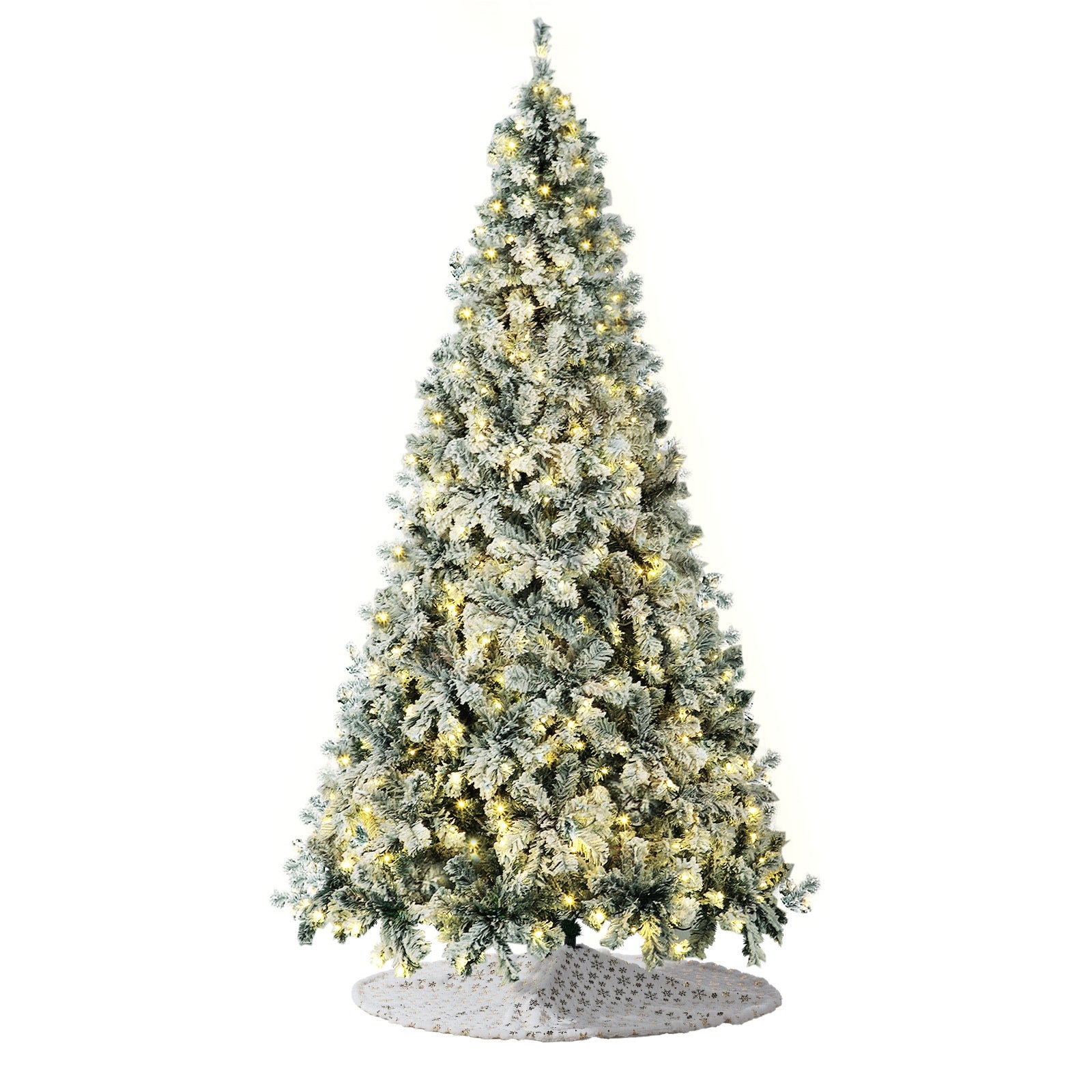 Tinseltown LED Christmas Tree 2.4M 8FT with Tree Skirt Light Snow-sprayed Green - Sunyee