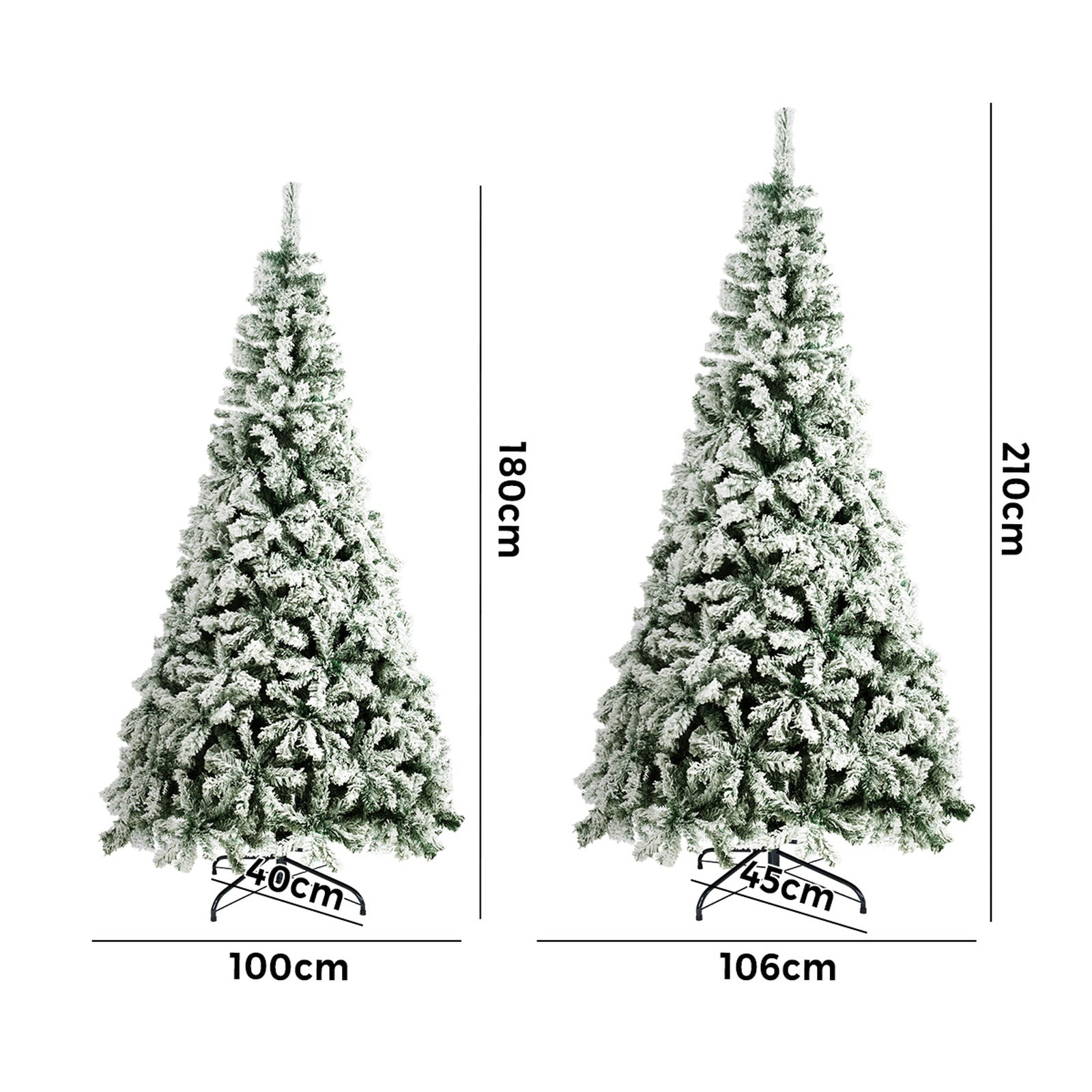 Tinseltown Christmas Tree 1.8M/2.1M/2.4M Xmas Trees Decoration White Snow Flocked - Sunyee