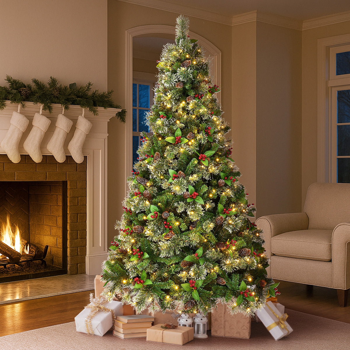 Tinseltown Christmas Tree 1.8M/2.1M/2.4M LED Lights White Green