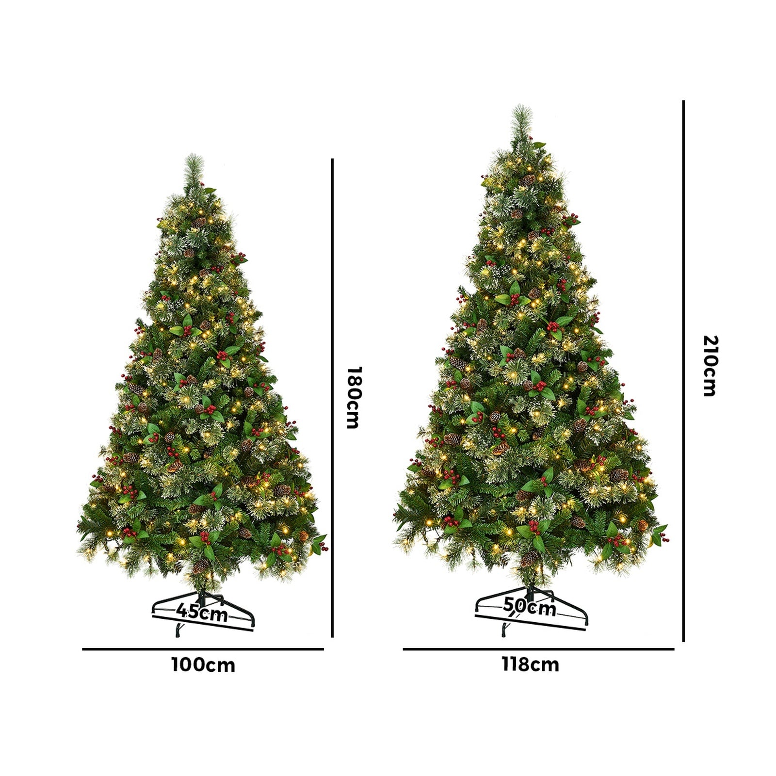 Tinseltown LED Christmas Tree 1.8M/2.1M with Lights Ornaments Xmas Decor Green