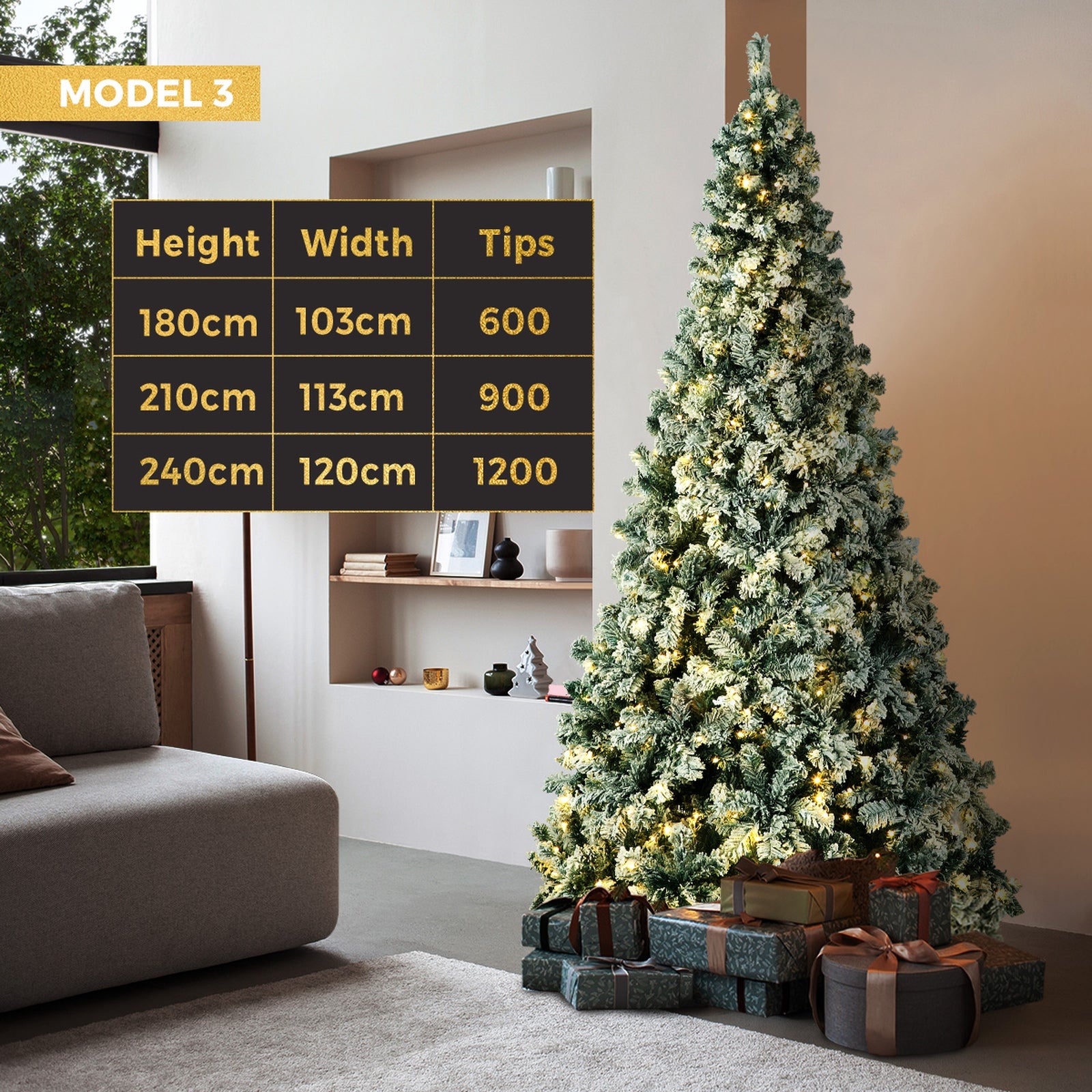 Tinseltown Christmas Tree LED Light 1.8M/2.1M/2.4M Xmas Trees Decorations Green