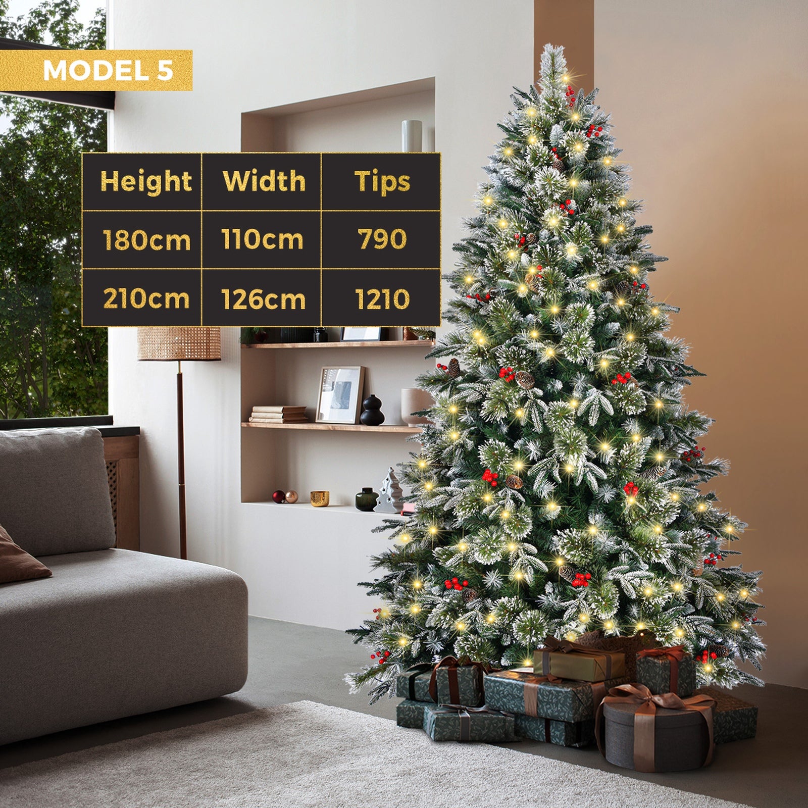 Tinseltown Christmas Tree LED Light 1.8M/2.1M/2.4M Xmas Trees Decorations Green