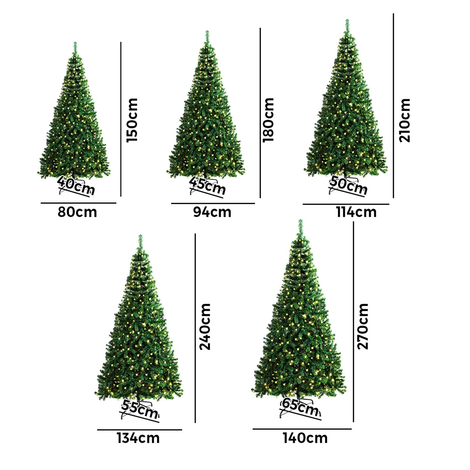 Tinseltown LED Christmas Tree 1.5M/1.8M/2.1M/2.4M/2.7M Xmas Trees Green - Sunyee