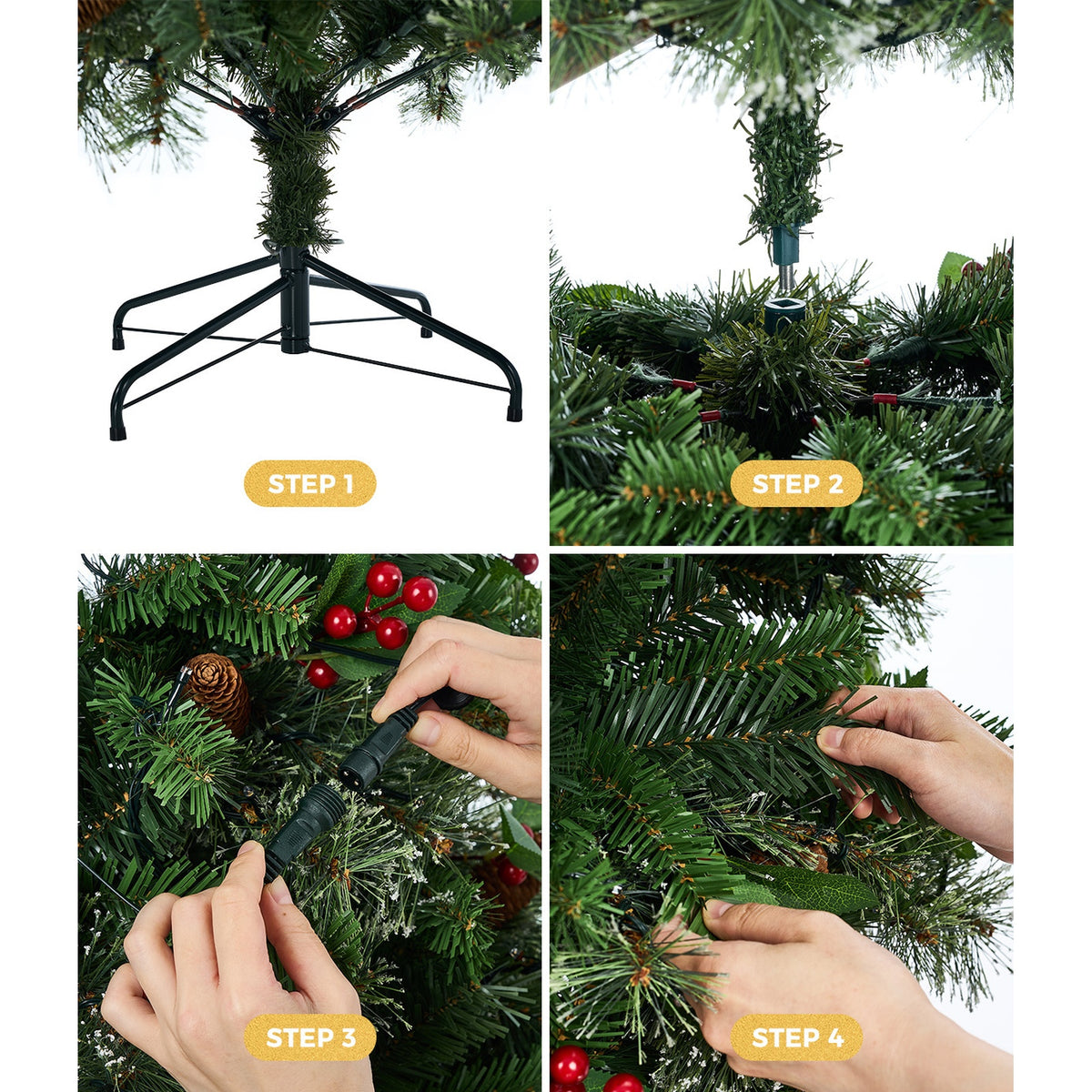 Tinseltown Christmas Tree 1.8M/2.1M/2.4M LED Lights White Green