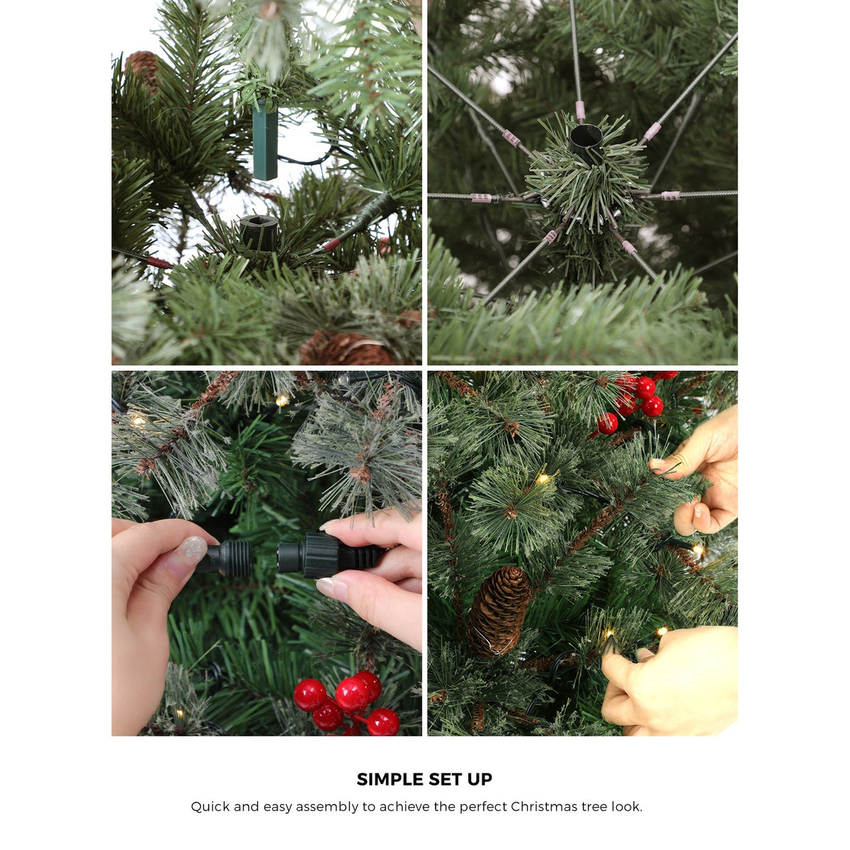 Mazam Christmas Tree 1.8m 6FT LED Light Xmas Trees Decoration Green - Sunyee