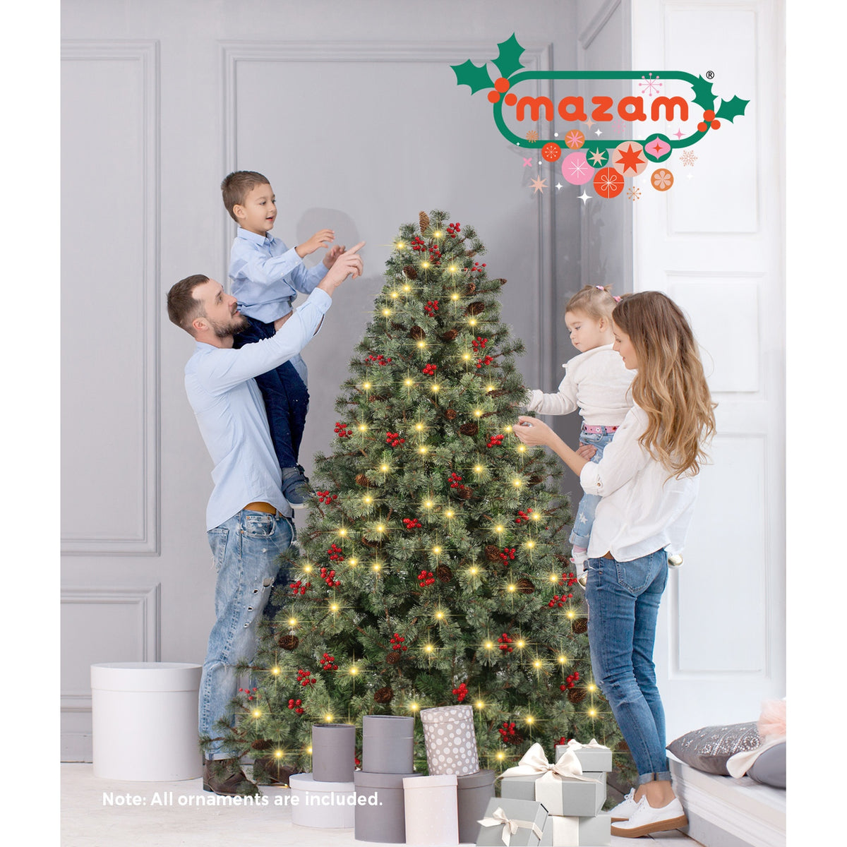 Mazam Christmas Tree 1.8m 6FT LED Light Xmas Trees Decoration Green - Sunyee
