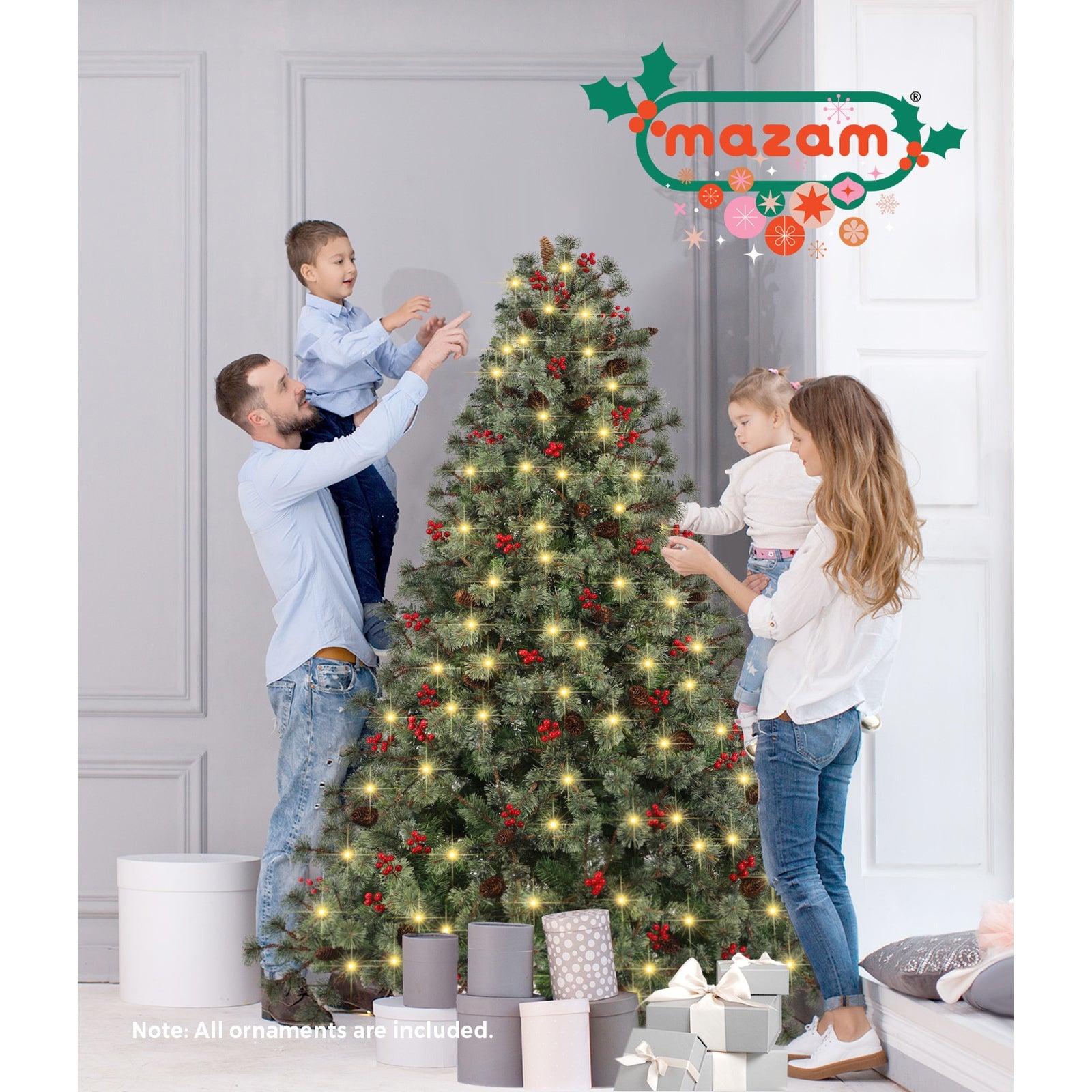Mazam Christmas Tree 2.1m 7FT LED Light Xmas Trees Decoration Green - Sunyee